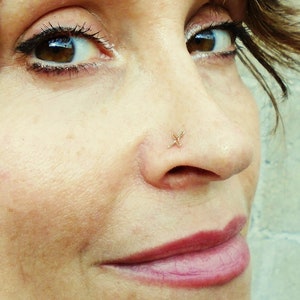 Gold Star Nose Stud, Tragus Stud Jewelry, Body Jewelry, Star Earrings, Gold Nose Ring, Custom Nose Jewelry, Gold Nose Stud