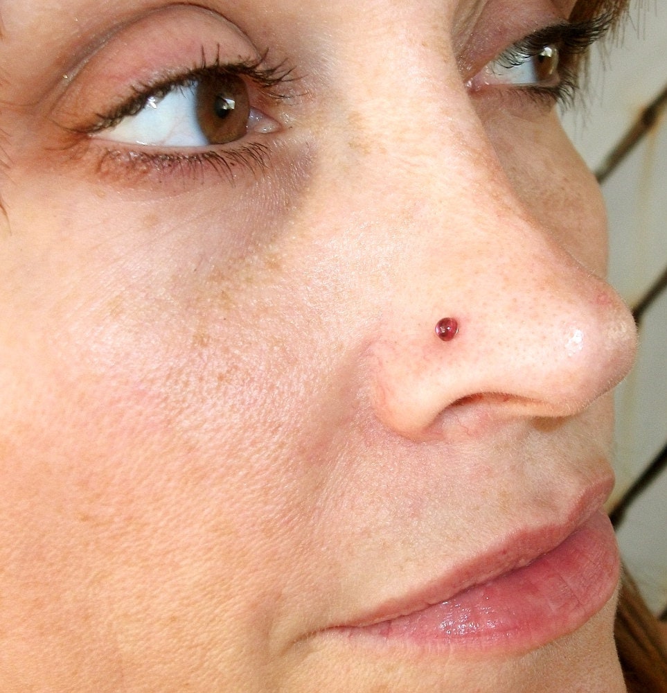 Red colour 2024 nose pin