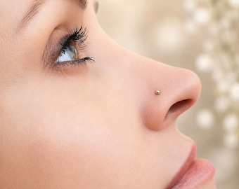 Rose Gold Ball Nose Stud: 14K Handmade Body Piercing