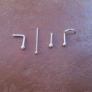 Sterling Silver Tiny Ball Nose Stud, Body Piercing, Tragus Ring, Minimalist Nose Stud image 3