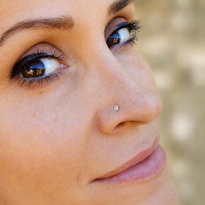 Sterling Silver Disc Nose Stud: Handmade Custom Body Piercing Jewelry  24Ga to 18Ga