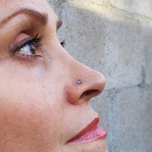 Labradorite Nose Ring, Sterling Silver Nose Jewelry, Gold Nose Rings, Tragus Jewelry, Custom Nose Ring