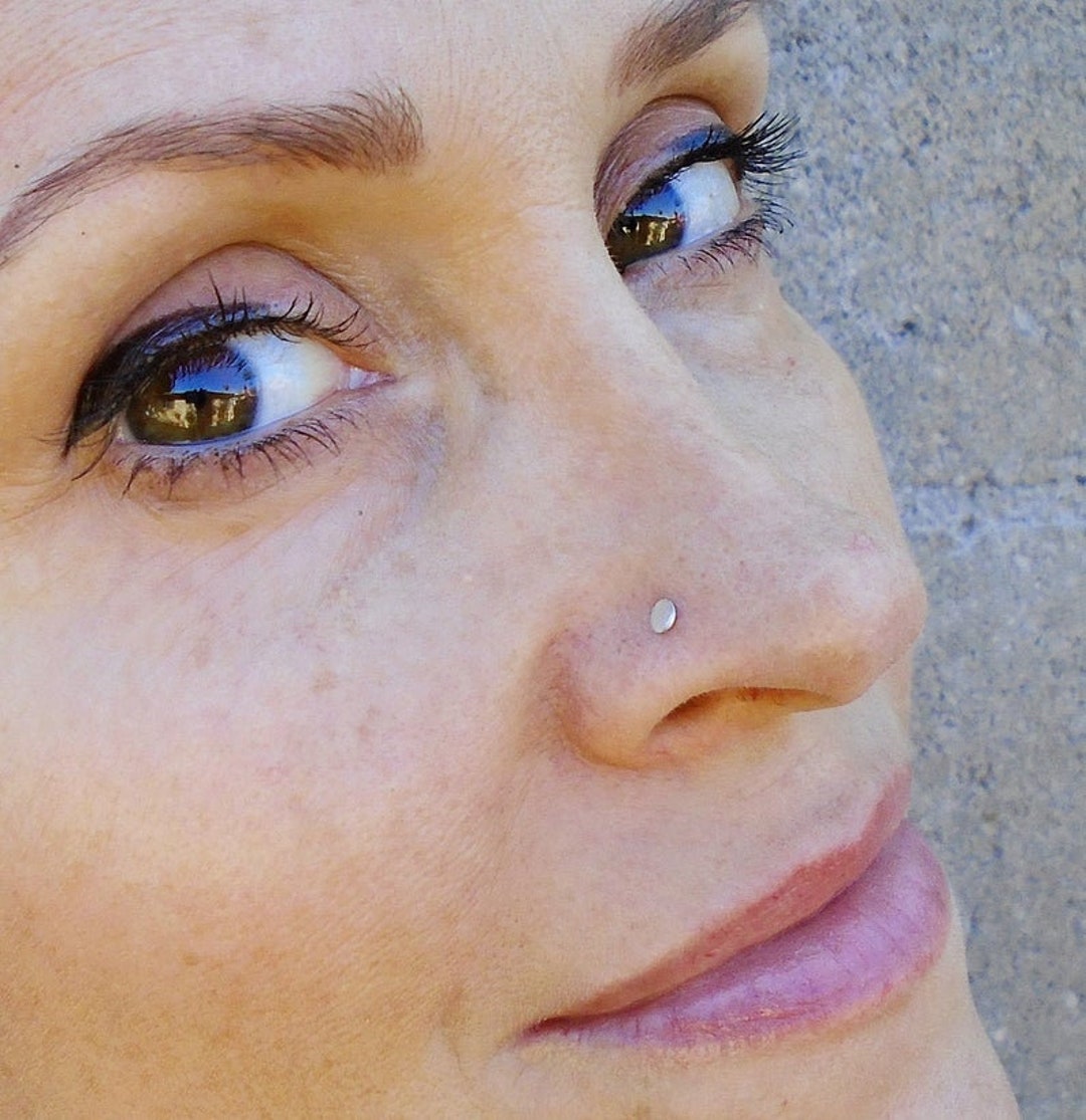 Sterling Silver Disc Nose Stud, Tragus Stud, Earrings, Nose Jewelry, Disc Nose Ring, Body