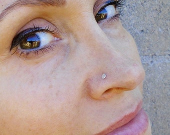 Sterling Silver Disc Nose Stud Tragus Stud Earrings Nose