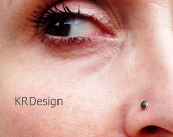 Jade Nose Stud, Silver Nose Ring, Body Jewelry, Gem Stone Nose Ring, Green Nose Stud, Gold Nose Ring, Gem Nose Ring