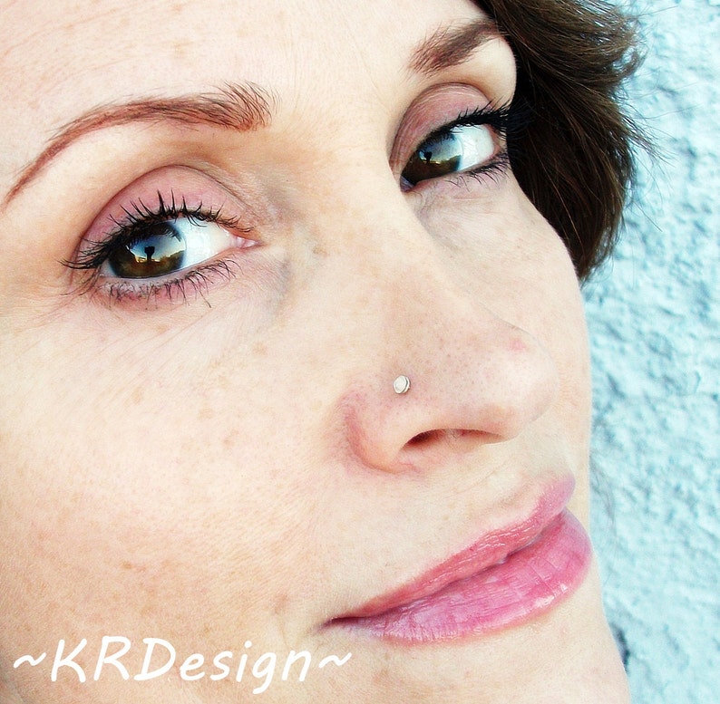 Bridal Crystal Nose Stud, Diamond Nose Stud, Silver Nose Ring, Sparkle Nose Stud, Custom Nose Jewelry, Real Crystal image 1