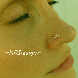 Infinity Nose Stud, Nose Jewelry, Eternity Nose Ring, Silver Nose Ring, Figure Eight Nose Stud, Tragus Stud, Body Piercing. Body Jewelry