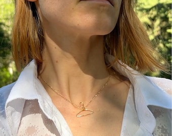 Pro Choice Necklace, Coat Hanger Pendant, Feminist Jewelry, Minimalist & Dainty