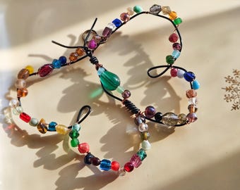 Wire Wrapped Glass Beaded Butterfly Suncatcher: Garden Decor