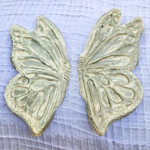 Vintage 1976 plastic resin gold butterfly wall hanging decorations, Hoda 76 butterfly, gold butterfly wall hangings