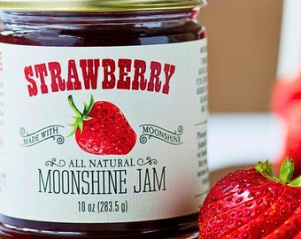 Strawberry Moonshine Jam All Natural Strawberry Preserves with Moonshine Strawberry Jelly with Tennessee Moonshine Jelly Unique Foodie Gift