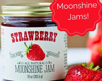 Strawberry Moonshine Jam All Natural Strawberry Preserves with Moonshine Strawberry Jelly with Tennessee Moonshine Jelly Unique Foodie Gift