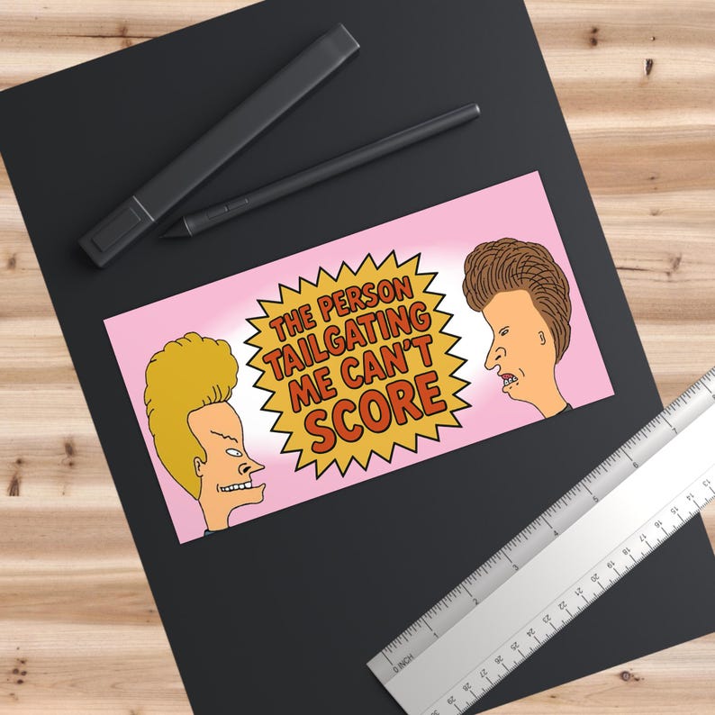 Retro Beavis and Butthead Car Sticker - Road Rage Humor for Tailgaters ...