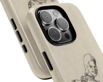 Artistic Sketch Phone Case - Shock Absorbent, Wireless Charging