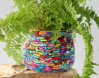 Bright Colorful Planter - Small Indoor Plant Pot for Vibrant Décor