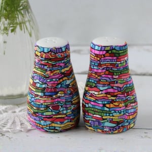 Colorful Salt and Pepper Shakers , Unique Kitchen Accessories image 1