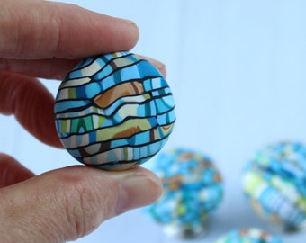 Set of 4 Decorative Polymer Clay Cabinet Knobs