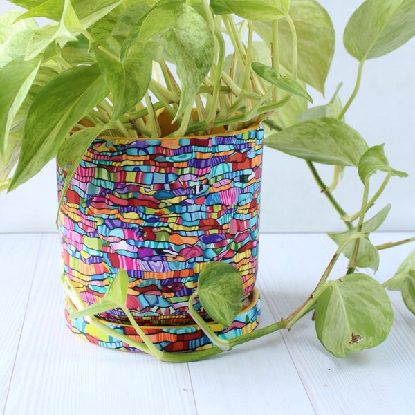 Large Bright and Vibrant  Indoor Plant Pot With Drainage Plate