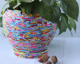 Colorful Indoor Big Planter with Drainage Plate/ Saucer