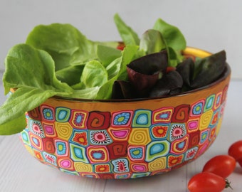 Colorful Salad Serving Glass Bowl