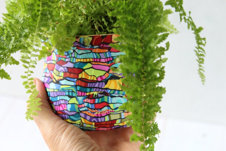 Colorful Indoor Medium Planter with Drainage hole image 4