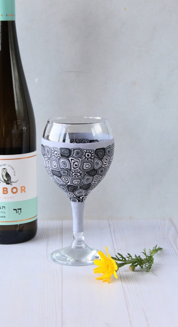 Gray Black and White Kiddush Cup Etsy