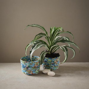 Handmade Small Succulent Planters Set of 2 Bright Pots image 10