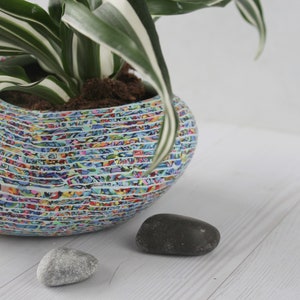 Colorful Pebble Shape Indoor Planter Medium Size, Drainage Hole image 6