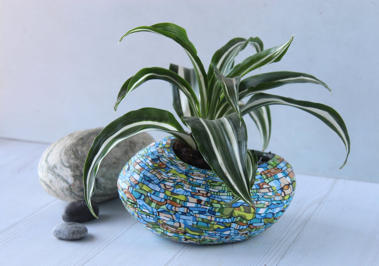 Clay Coated Ceramic Planter