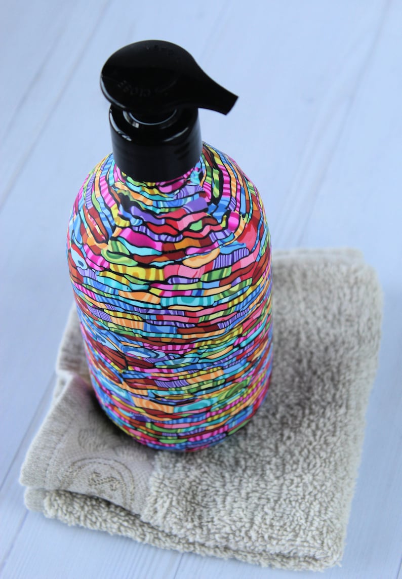 Colorful Abstract Liquid Soap Dispenser, 500ml Hand Soap Push Pump Bottle, Kitchen and Bathroom Accessories