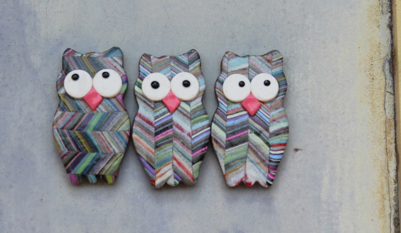 Set of 3 Owl Magnets