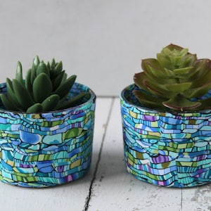 Colorful Succulent Planters Set of 2, Small Indoor Plant Pots, Housewarming Gifts, Thank You Gift, Office Decor Gift, Wedding Gifts