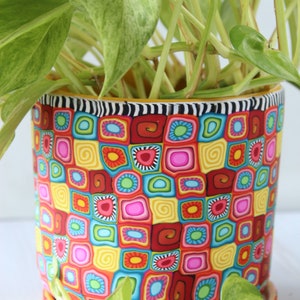Colorful Indoor Plant Pot With Drainage Plate