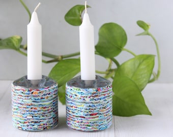 Shabbat Candle Holders, Shabbat double-sided candlesticks set