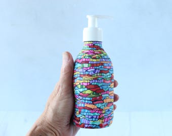 Colorful liquid hand soap dispenser