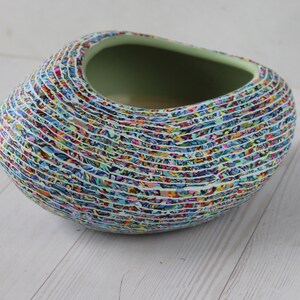 Colorful Pebble Shape Indoor Planter Medium Size, Drainage Hole image 7