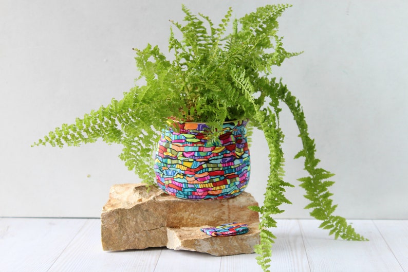 Colorful Indoor Medium Planter with Drainage hole image 1