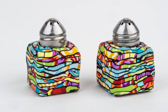 Buntes Lebendiges Mini Salz Und Pfefferstreuer Set Etsy