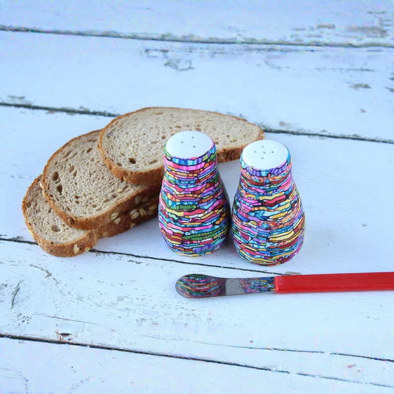 Colorful Salt and Pepper Shakers , Unique Kitchen Accessories image 5