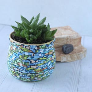 Colorful Indoor Garden Planter, Small Plant Pot, Mini Planter With Drainage, Succulent Planter Gift, Desktop Planter Decor, Gift for Mom