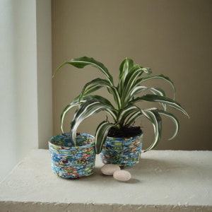 Handmade Small Succulent Planters Set of 2 Bright Pots image 8