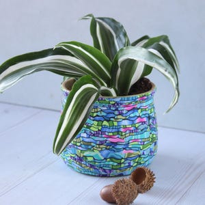 Colorful Indoor Planter, Small Ceramic and Polymer Clay Plant Pot, Home Decor, Plant Lover Gift