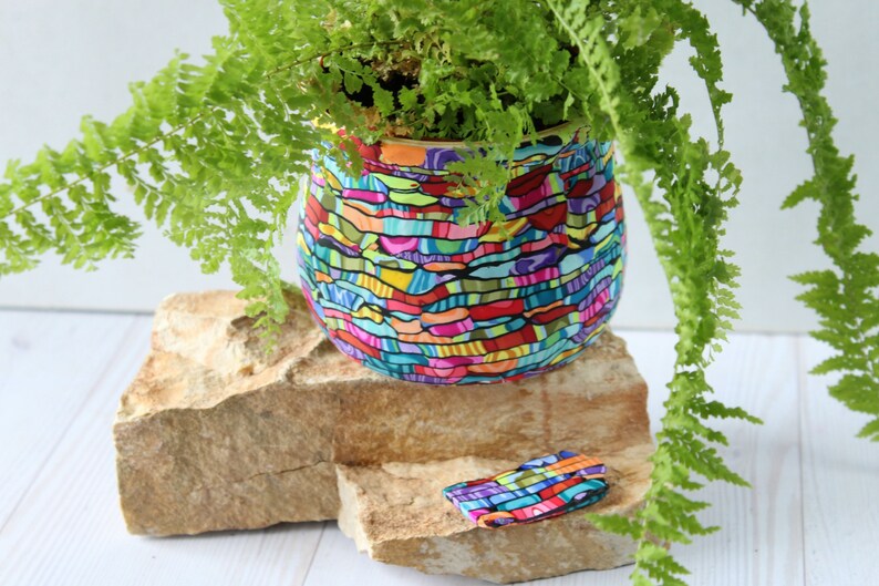 Colorful Indoor Medium Planter with Drainage hole image 2