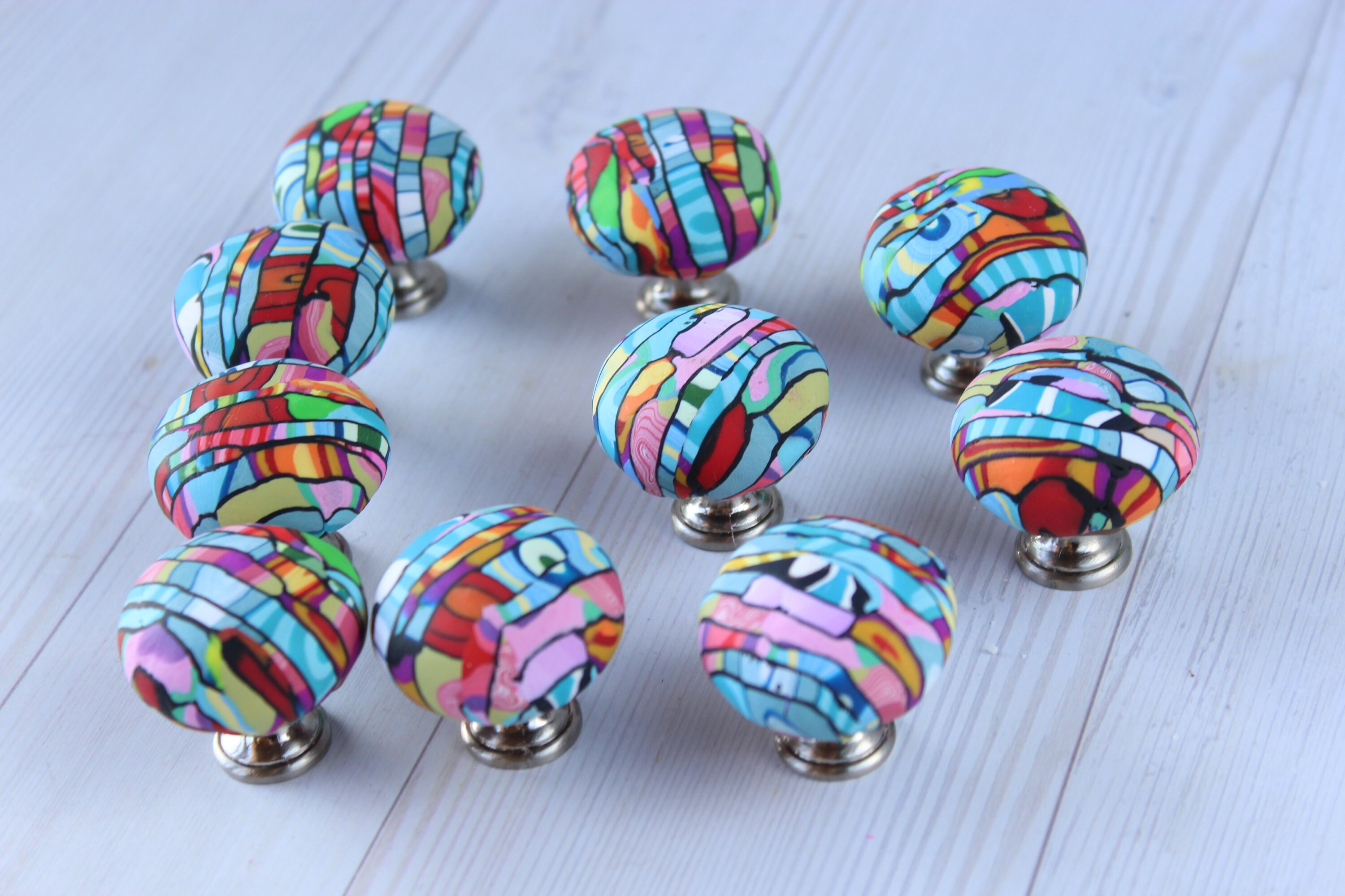 Colorful Knobs Etsy