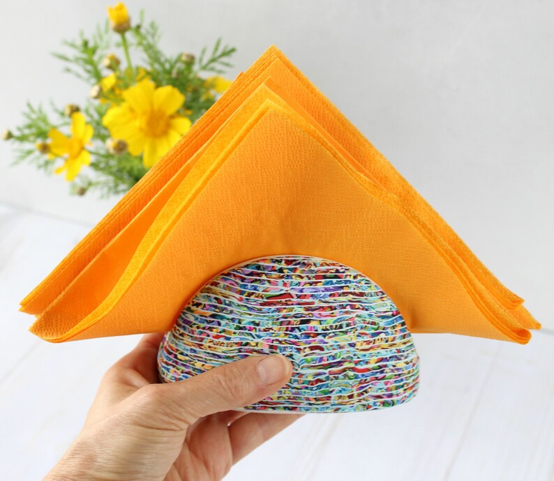 Colorful Set of Napkin Holders Ans Round Shakers Etsy