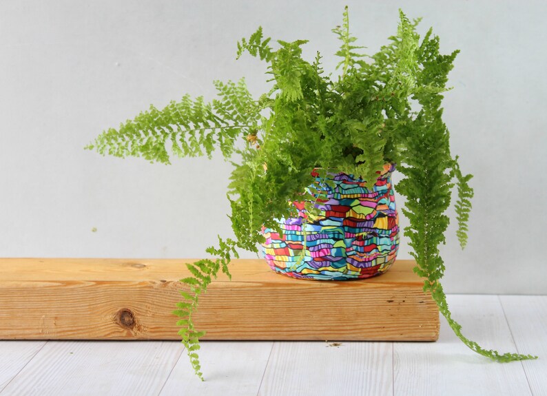 Colorful Indoor Medium Planter with Drainage hole image 5