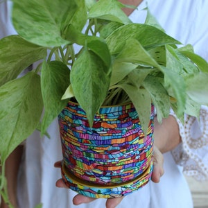 Large Bright and Vibrant Indoor Plant Pot With Drainage Plate image 7