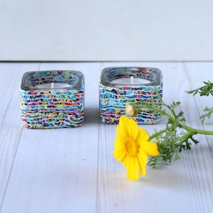 Shabbat Candle Holders with Polymer Clay, Judaica Decor, Handmade Gift, Bat Mitzvah