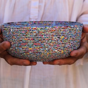 Tigela para servir salada - Vidro colorido revestido com argila de polímero