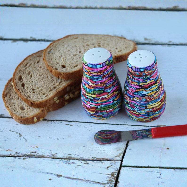 Colorful Salt and Pepper Shakers , Unique Kitchen Accessories image 6